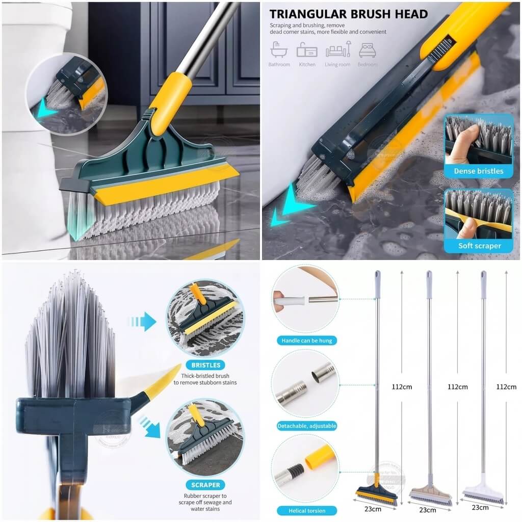 2-in-1 Rotating Floor Cleaning Brush – Multipurpose Scrubber - Homigo