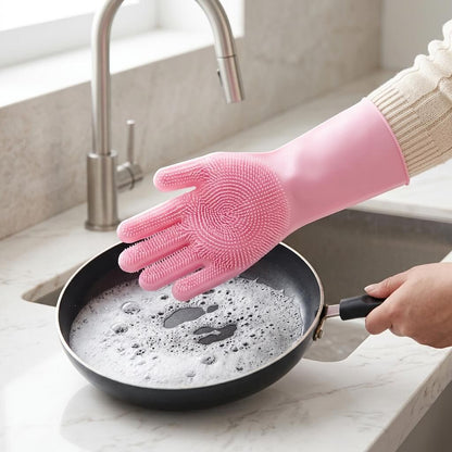 Silicone Dish Washing Gloves – Reusable Cleaning Gloves - Homigo