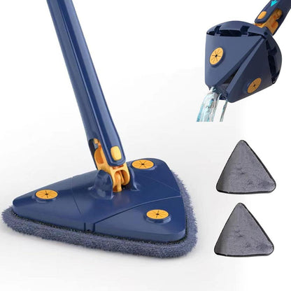 Blue Triangle Mop with Water Spray & Replaceable Pads - Homigo