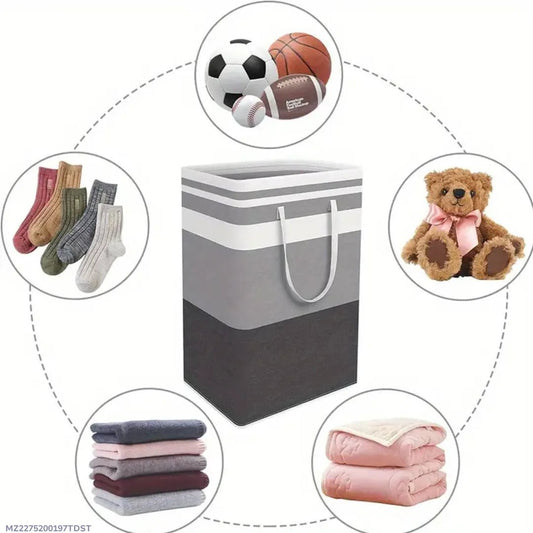 Multicolor Foldable Laundry Basket 20x12" Durable Non-Woven - Homigo