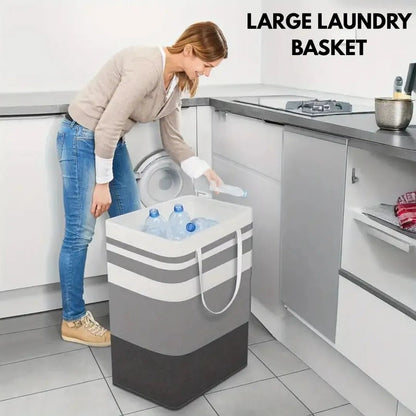 Multicolor Foldable Laundry Basket 20x12" Durable Non-Woven - Homigo