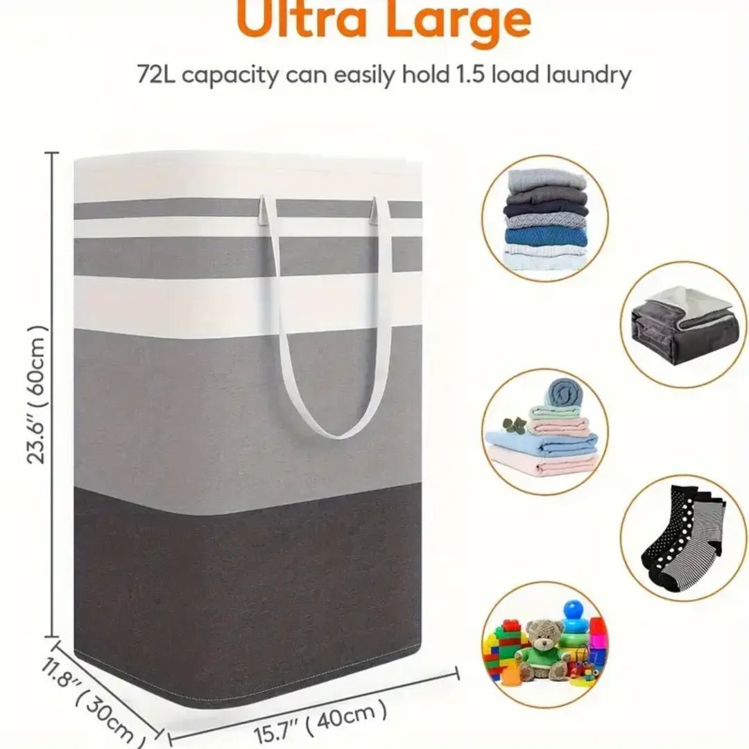 Multicolor Foldable Laundry Basket 20x12" Durable Non-Woven - Homigo