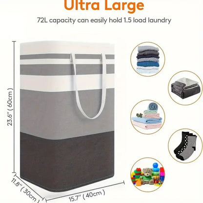 Multicolor Foldable Laundry Basket 20x12" Durable Non-Woven - Homigo