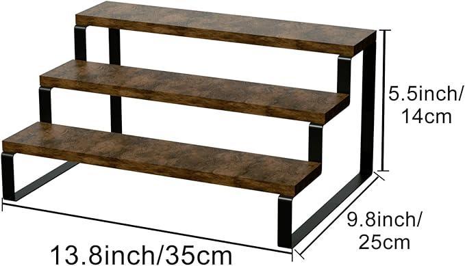 Wooden Bathroom Rack Black Metal Legs 14x9x6 Inch - Homigo