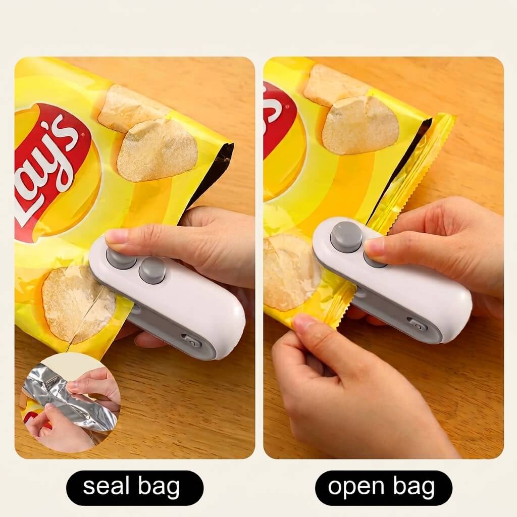 Portable Mini Bag Sealing Machine – Rechargeable Heat Sealer - Homigo
