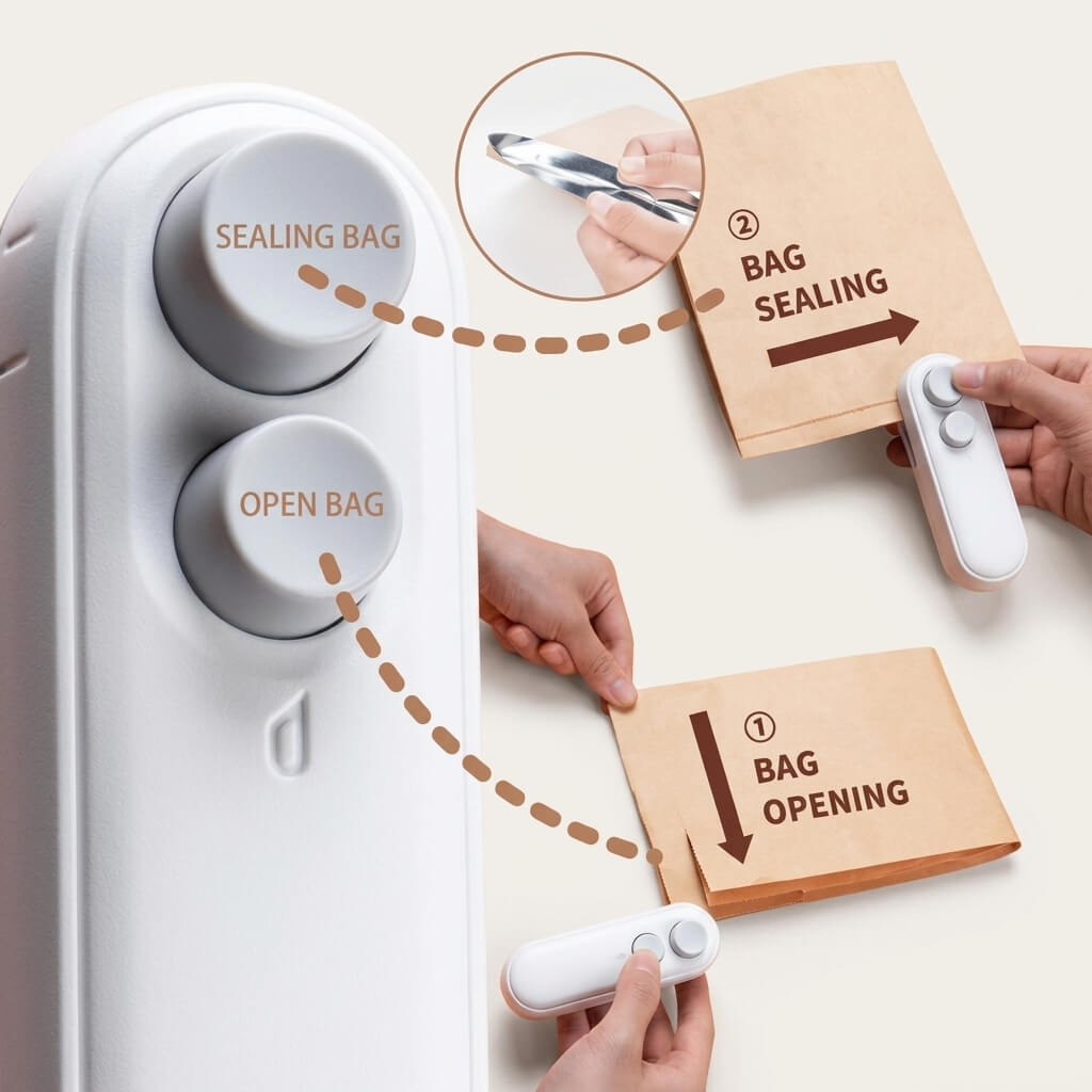 Portable Mini Bag Sealing Machine – Rechargeable Heat Sealer - Homigo