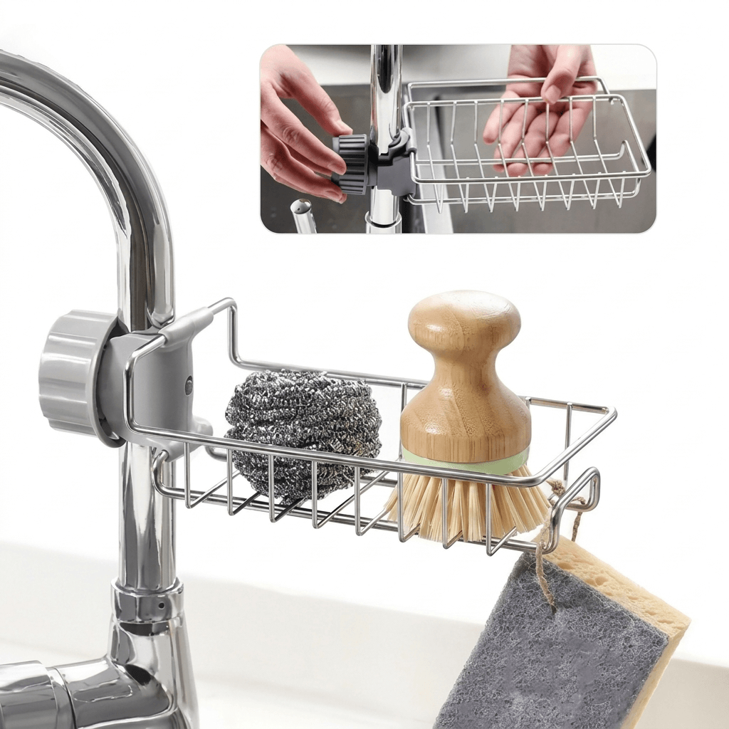 Adjustable Stainless Steel Kitchen Sink Sponge Holder - Homigo