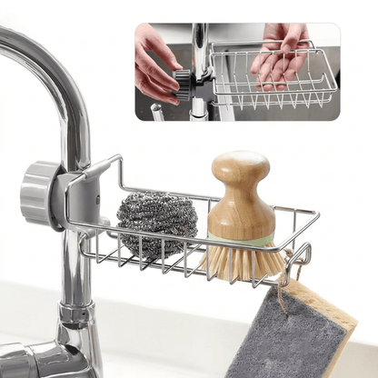 Adjustable Stainless Steel Kitchen Sink Sponge Holder - Homigo