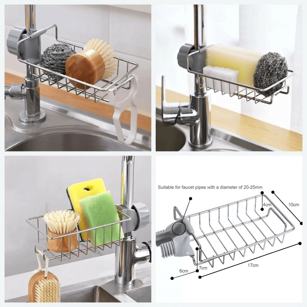 Adjustable Stainless Steel Kitchen Sink Sponge Holder - Homigo