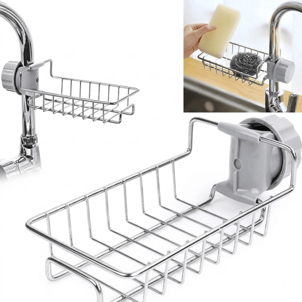 Adjustable Stainless Steel Kitchen Sink Sponge Holder - Homigo