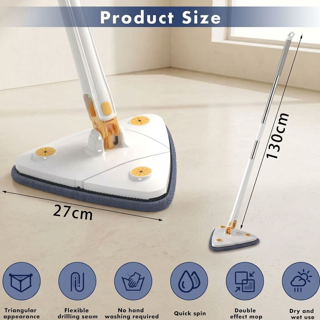 Triangle Microfiber Floor Mop – Self-Wringing Cleaning Mop - Homigo