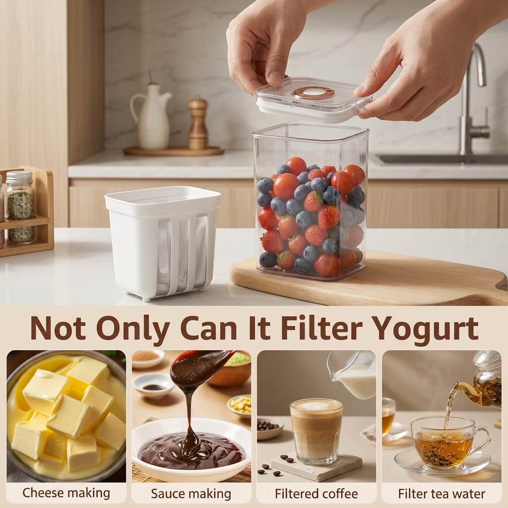 1100ML Greek Yogurt Maker & Hung Curd Strainer | Mesh Filter Yogurt Maker - Homigo