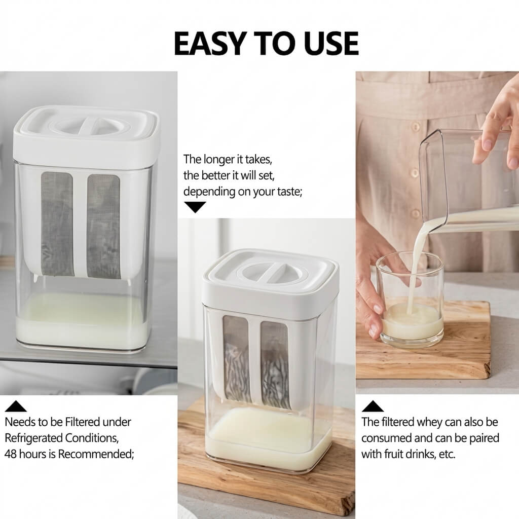 1100ML Greek Yogurt Maker & Hung Curd Strainer | Mesh Filter Yogurt Maker - Homigo