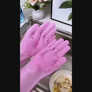 Silicone Dish Washing Gloves – Reusable Cleaning Gloves